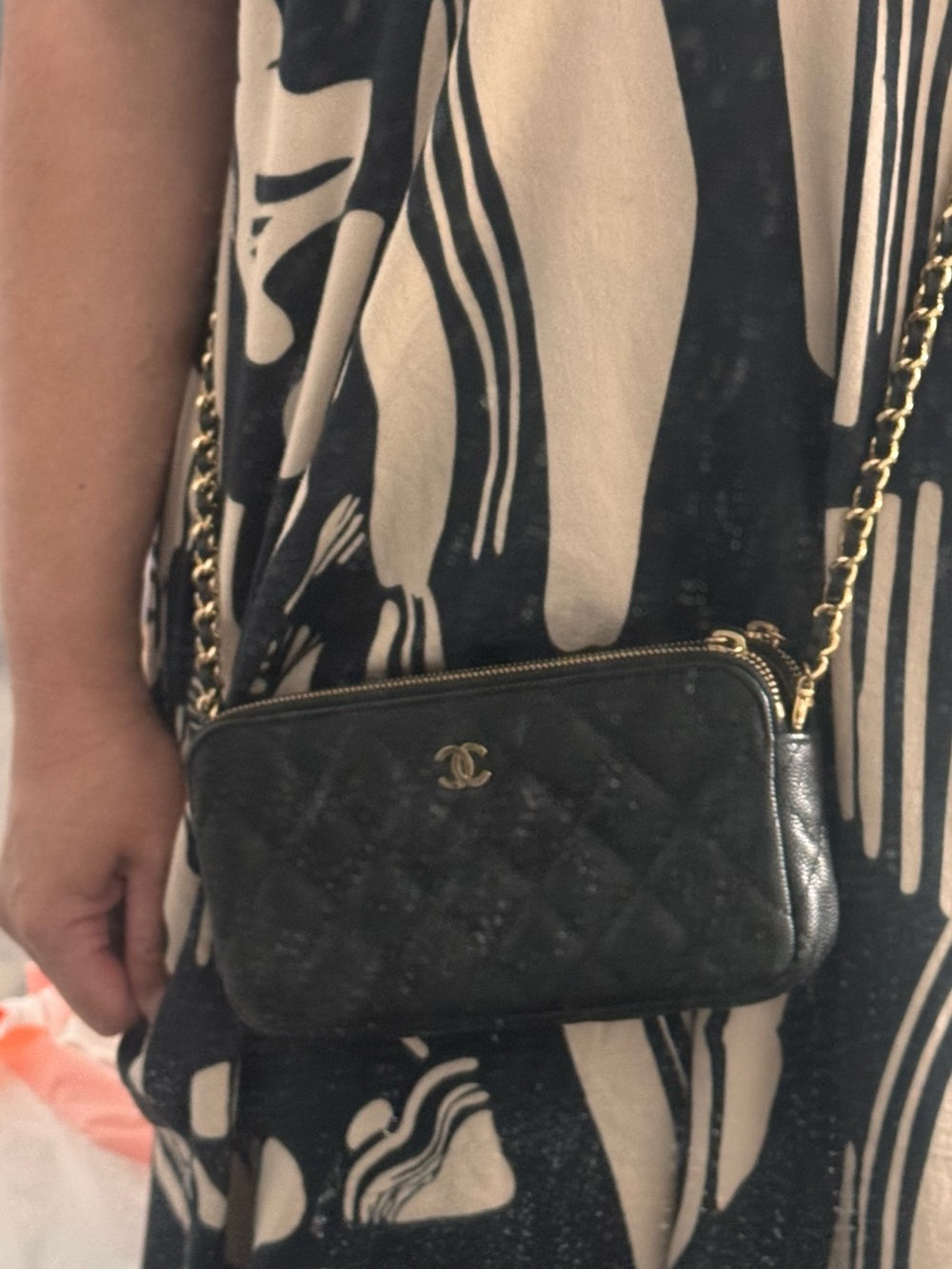 CHANEL Black Quilted Leather Clutch/Wallet on Chain with Gold-Tone Hardware - Picture 16 of 16